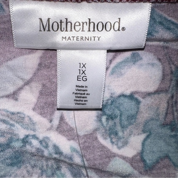 Motherhood Maternity Side Ruched Scoop Neck Half Sleeve Knee Length Dress 1X - Picture 6 of 7